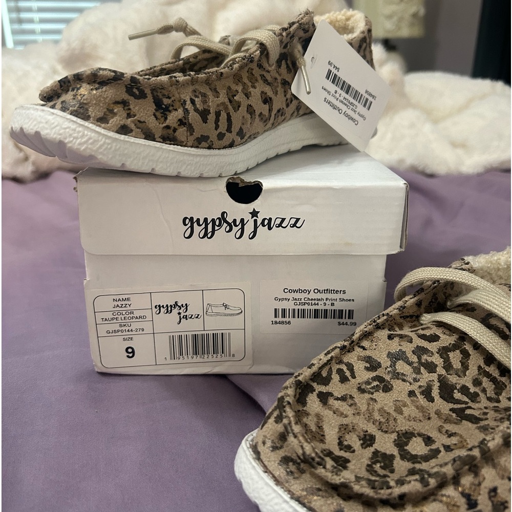 Gypsy jazz metallic taupe leopard shoe